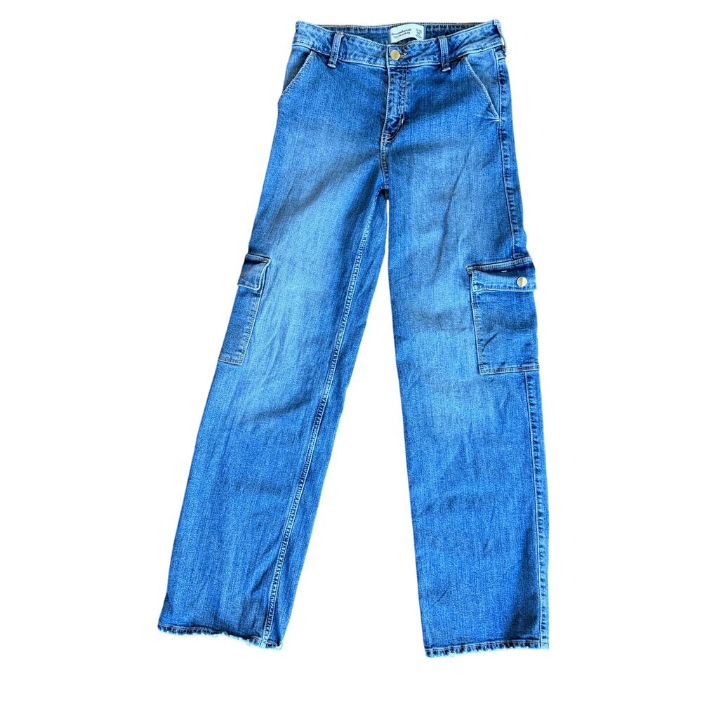 Abercrombie Kids Wide Leg Cargo Jeans 13/14 LONG